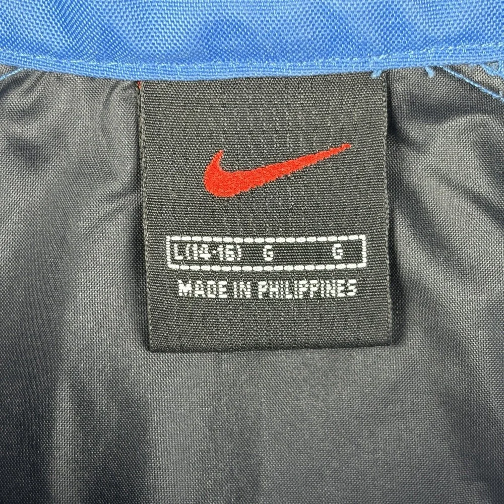 Vintage Nike Youth Windbreaker Pullover Jacket Blue Black Size L
